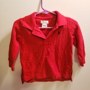 Ralph Lauren red long sleeve 12M boy collared shirt